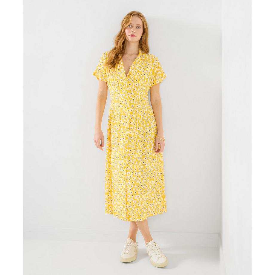 Joe Browns Midikleid mit Gänseblümchenmuster und Knopfleiste  