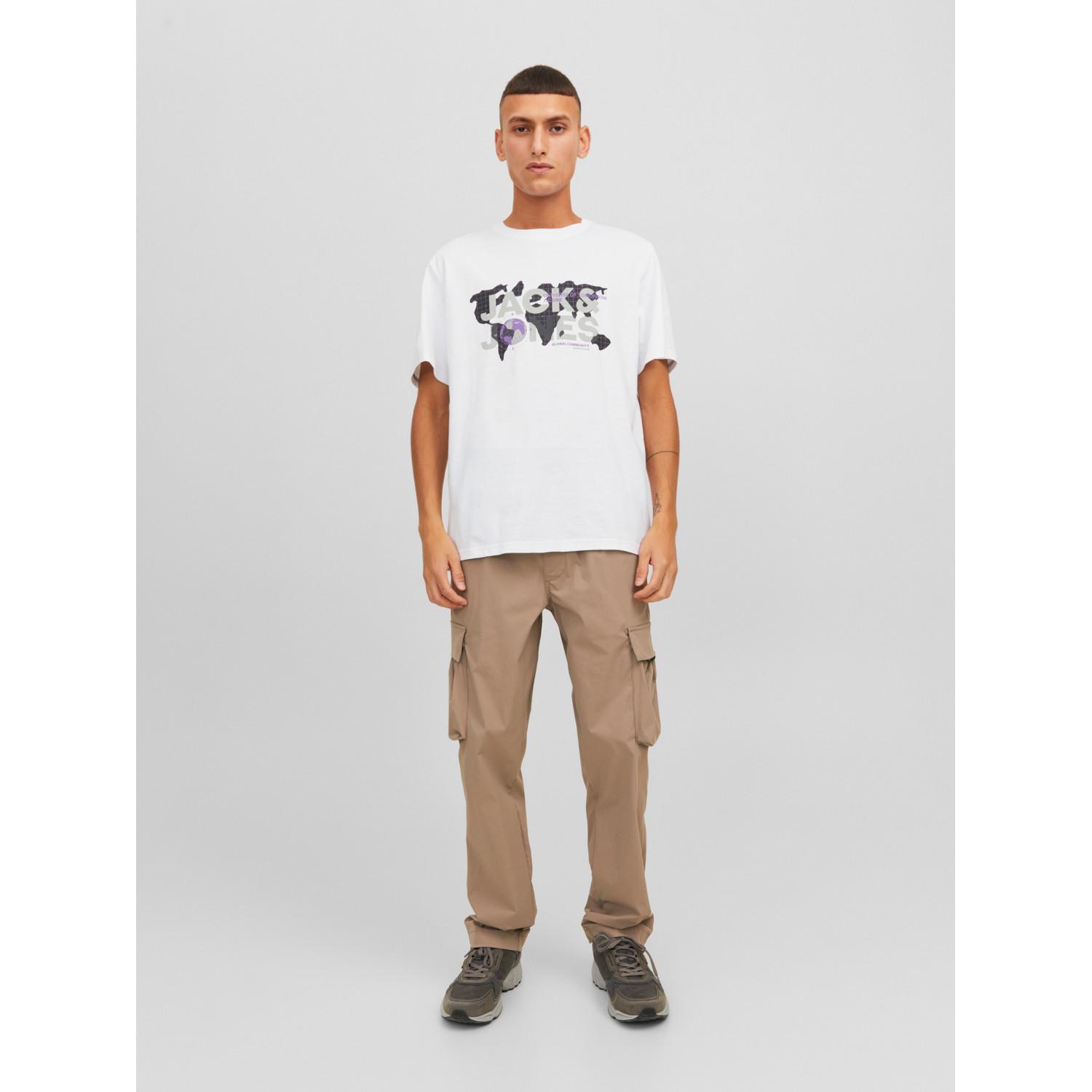 JACK & JONES T-Shirt Weltkarten-Print  