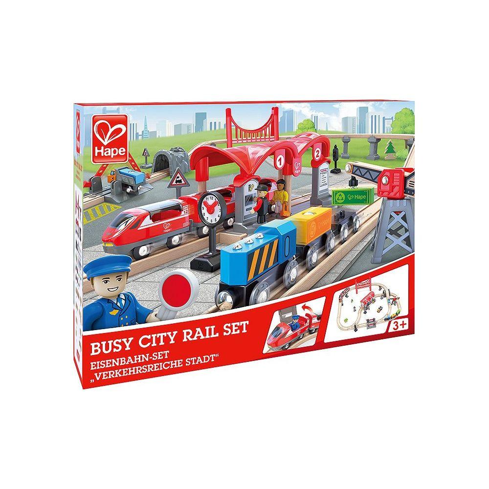 Hape  Eisenbahn Eisenbahn-Set verkehrsreiche Stadt (51Teile) 