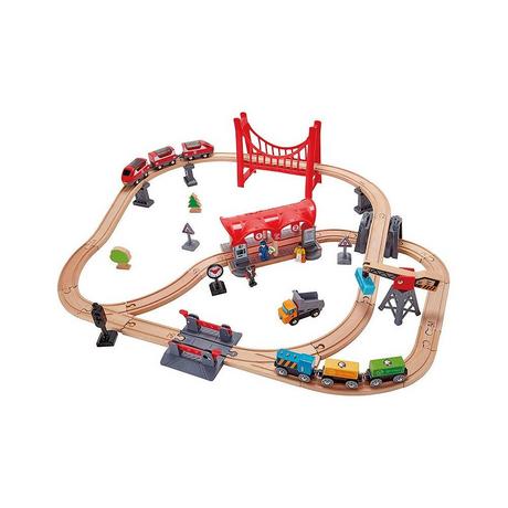 Hape  Eisenbahn Eisenbahn-Set verkehrsreiche Stadt (51Teile) 