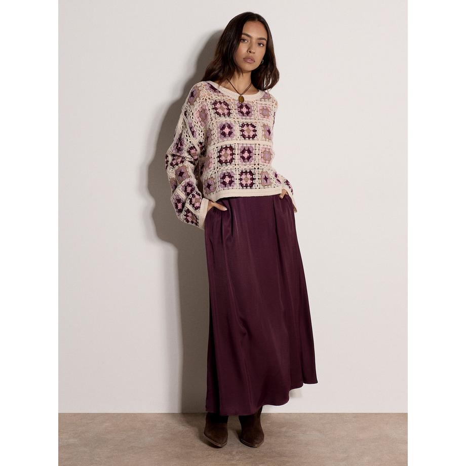 Gehäkelte Quadrate Boxy-Pullover