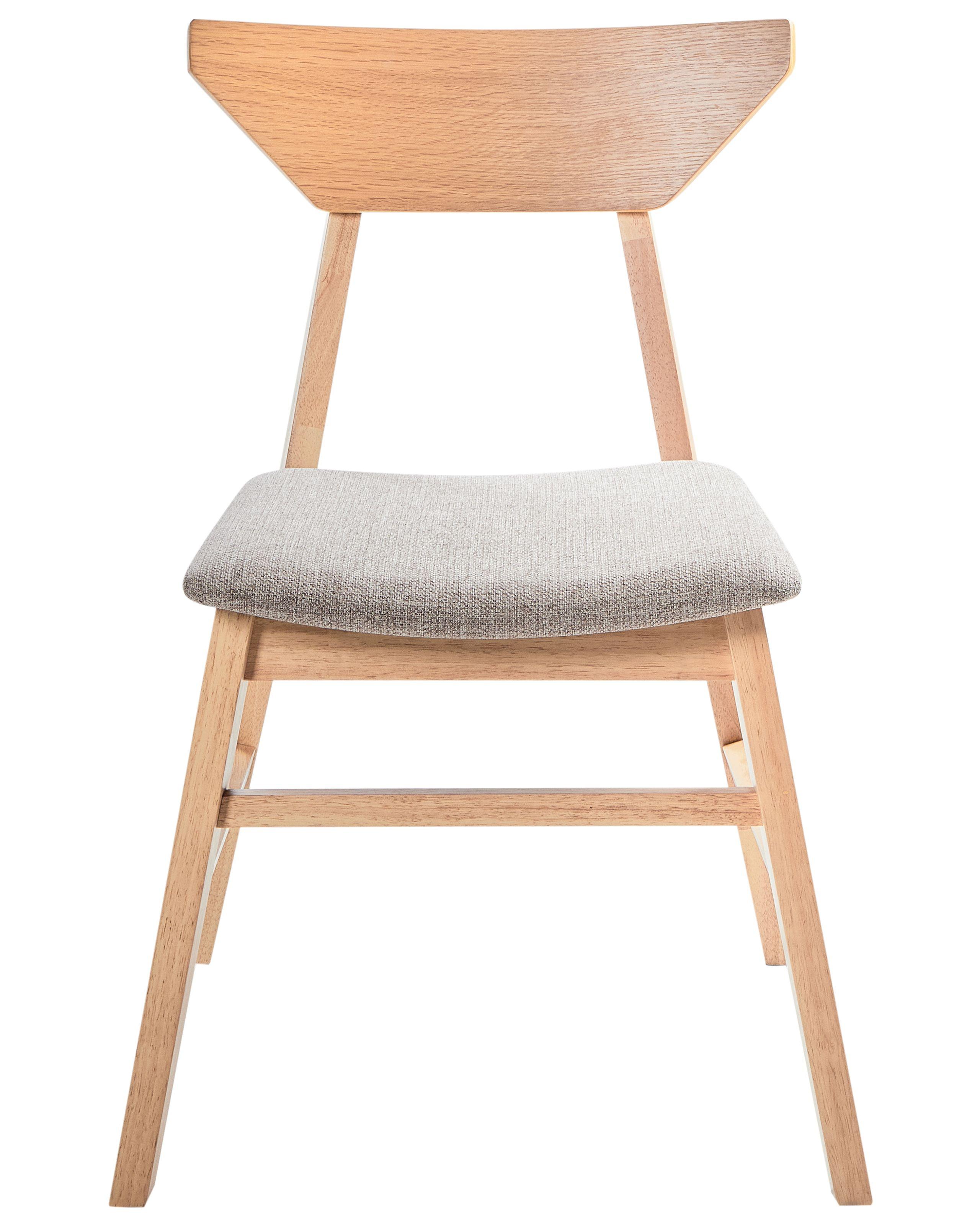 Beliani Esszimmerstuhl 2er Set aus Gummibaumholz Retro HOPKINS  