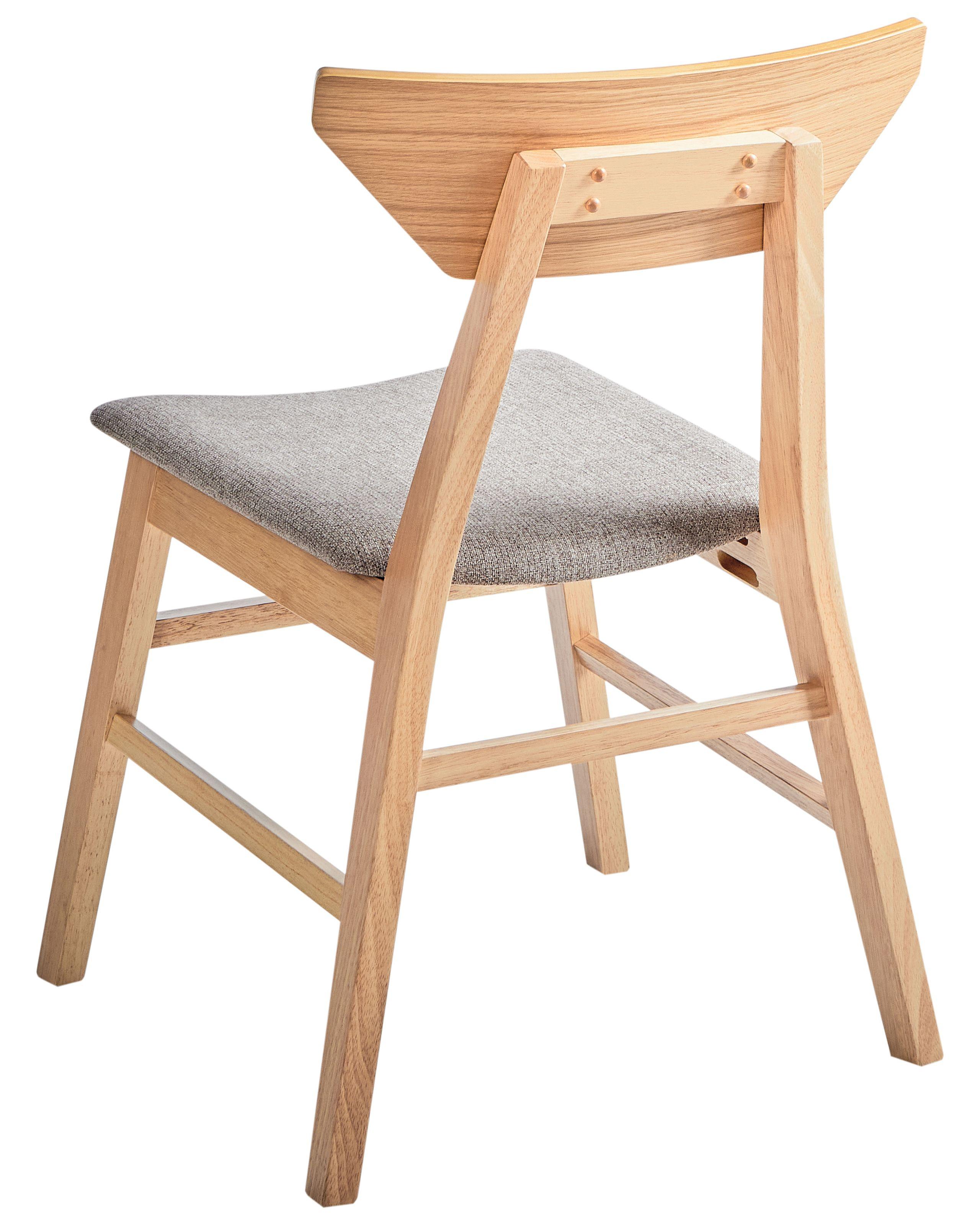 Beliani Esszimmerstuhl 2er Set aus Gummibaumholz Retro HOPKINS  