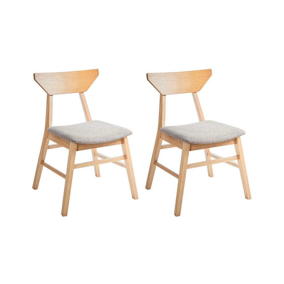 Lot de 2 chaises de salle à manger en Bois d'hévéa  HOPKINS