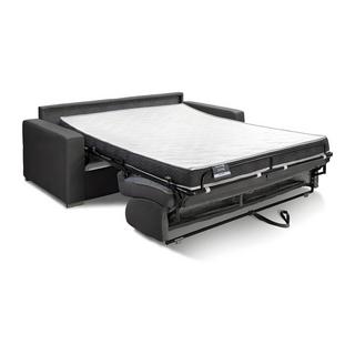 LINEA SOFA Canapé 4 places convertible express en simili blanc - Couchage lattes larges 160 cm - Matelas 14 cm avec mémoire de forme CALITO  