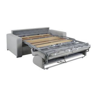 LINEA SOFA Canapé 4 places convertible express en simili blanc - Couchage lattes larges 160 cm - Matelas 14 cm avec mémoire de forme CALITO  