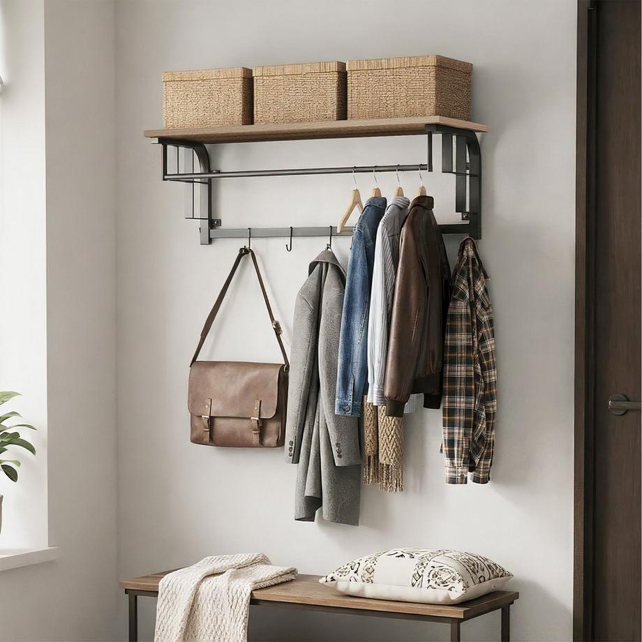 Tectake Porte-manteau à suspendre WESTWOOD style industriel  