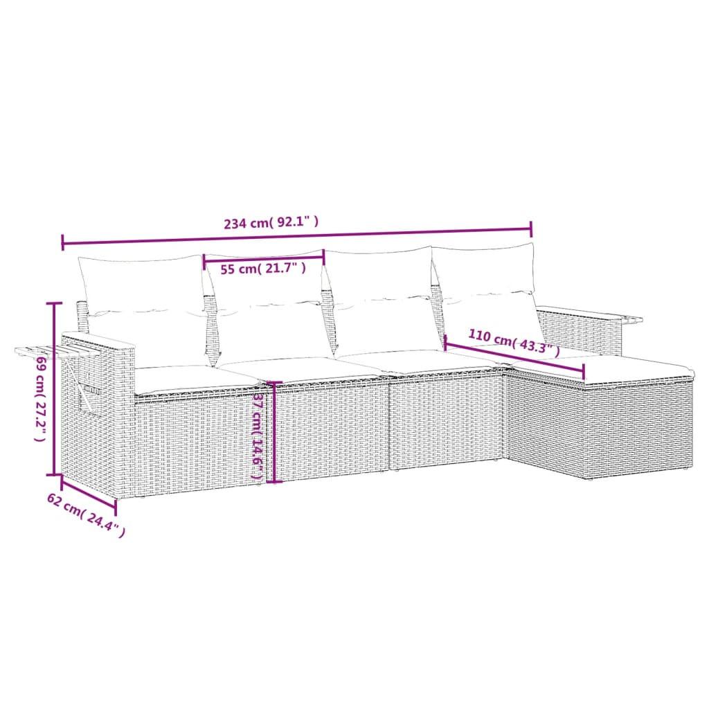 VidaXL Ensemble de canapés de jardin rotin synthétique  