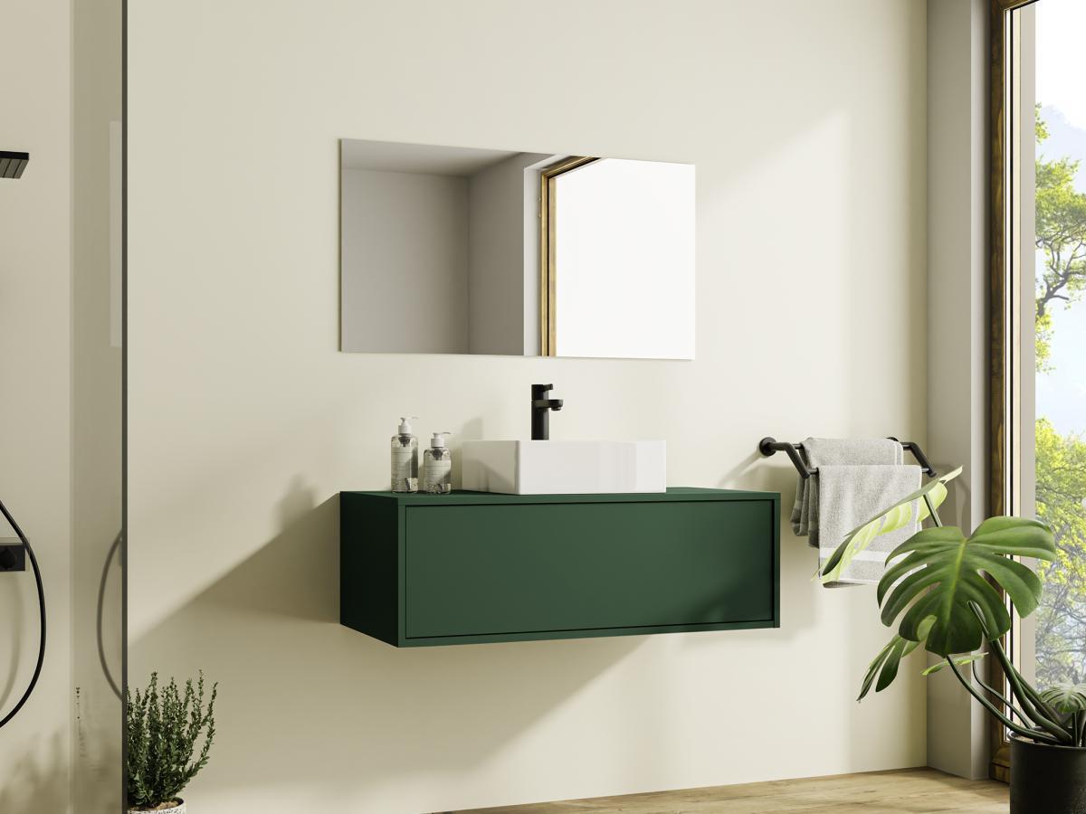 Vente-unique Mobile sotto lavabo sospeso Verde opaco 94 cm - TEANA II  