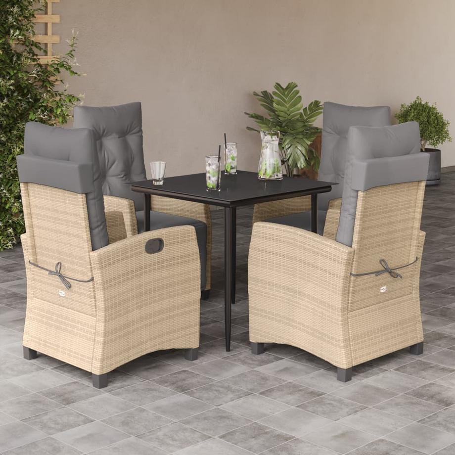 VidaXL Ensemble à manger de jardin rotin synthétique  
