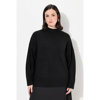 Ulla Popken  Pullover, Oversized, Stehkragen, Langarm, Tasche 