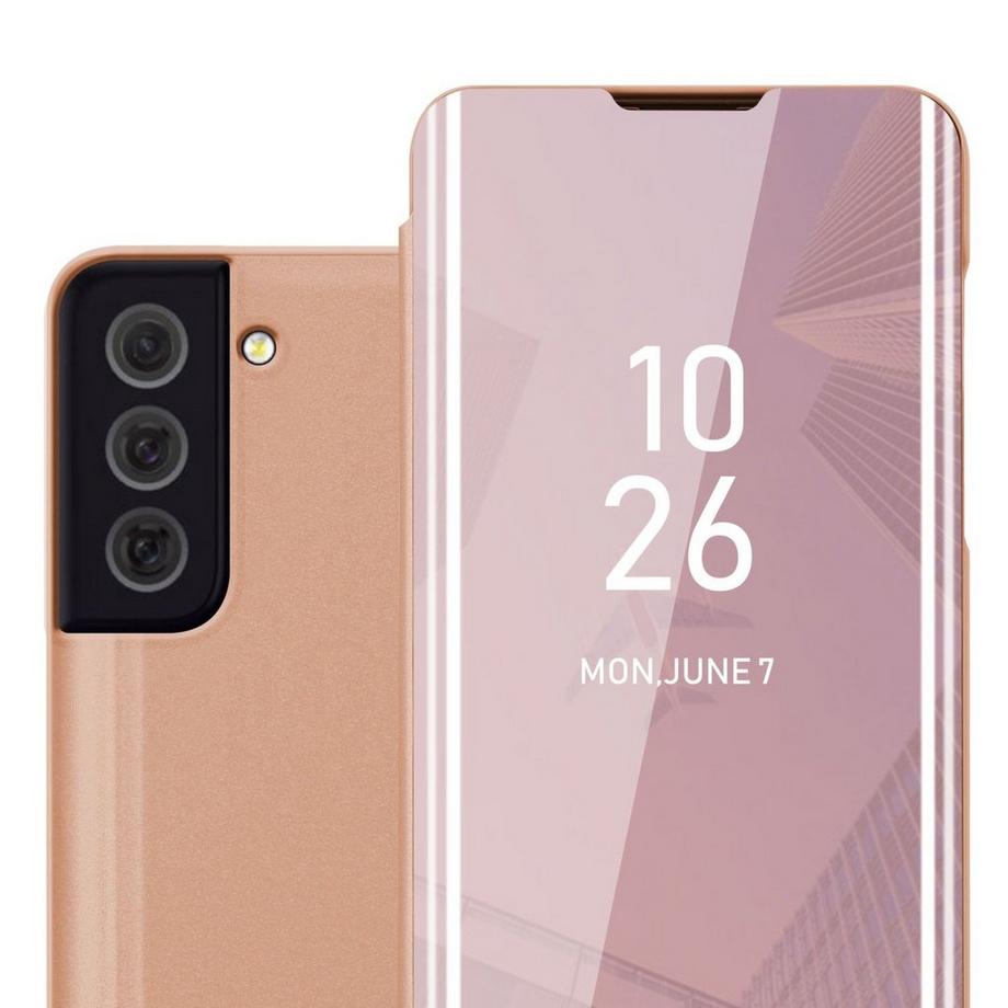 Hülle für Samsung Galaxy S22 ULTRA Spiegel Standfunktion 360 Grad Schutz