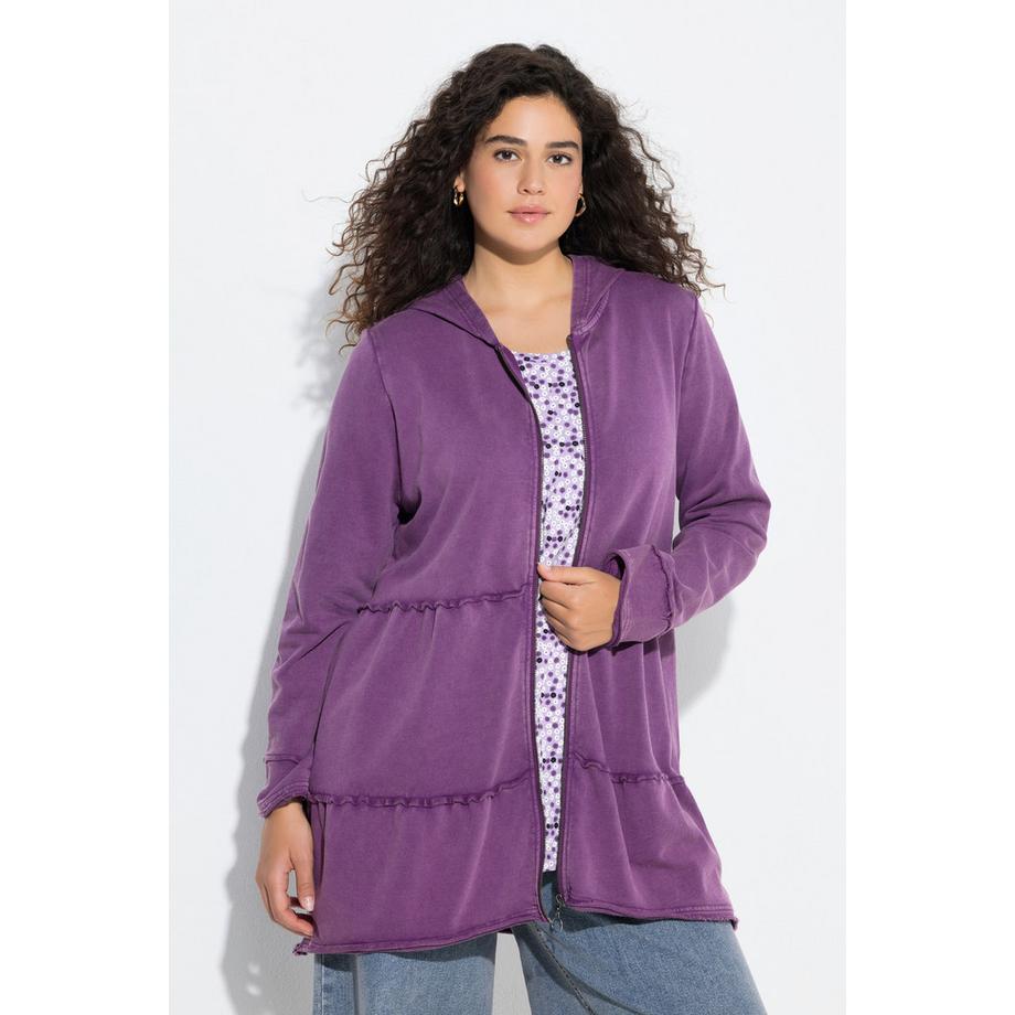 Ulla Popken Longue Veste à Capuche Look Vintage Ligne A  