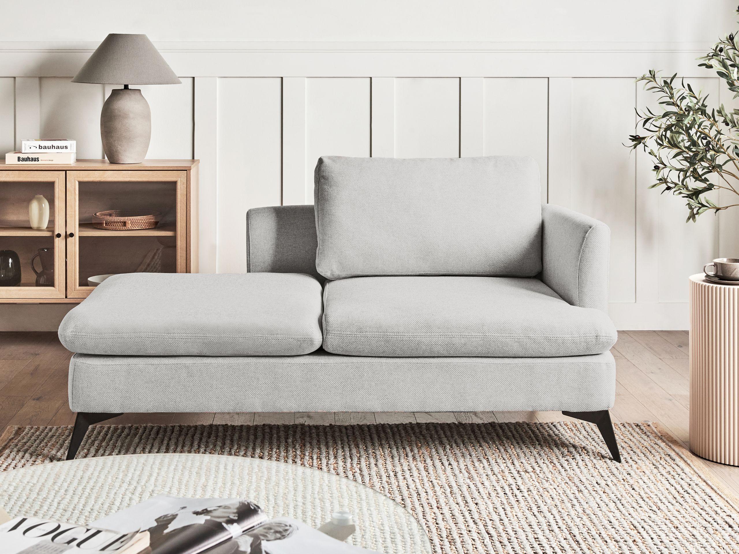 Beliani Chaise longue côté droit en Tissu Traditionnel SIEVOZ  