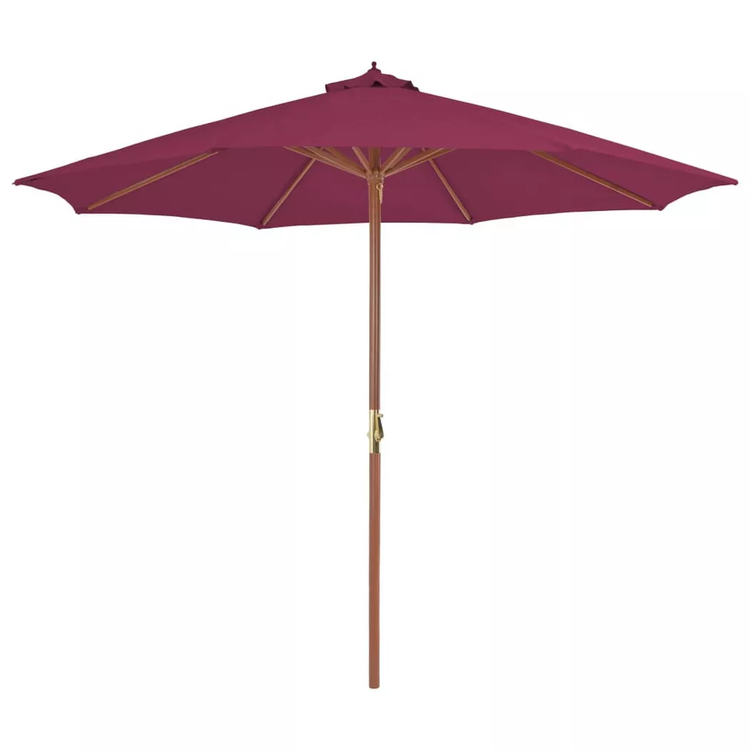 vidaXL Sonnenschirm mit Holz-Mast 300 cm Bordeauxrot