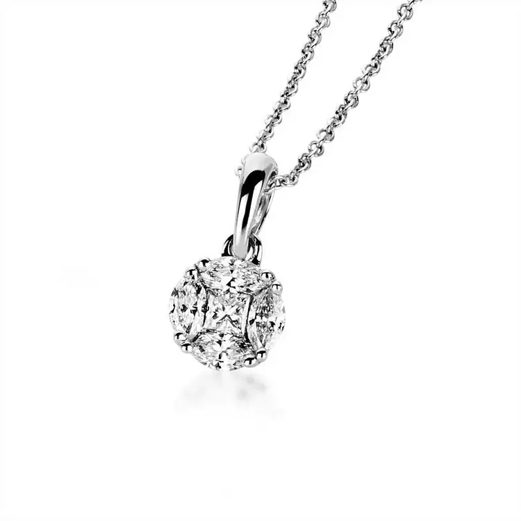 MUAU Schmuck Collier 750/18K Weissgold Diamant 0.22ct.online kaufen MANOR