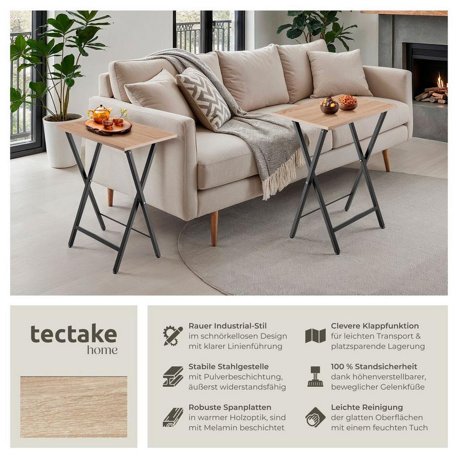 Tectake Set di 2 tavolini Phoenix  Pieghevoli  