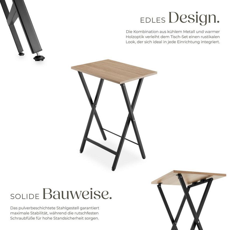 Tectake Set di 2 tavolini Phoenix  Pieghevoli  
