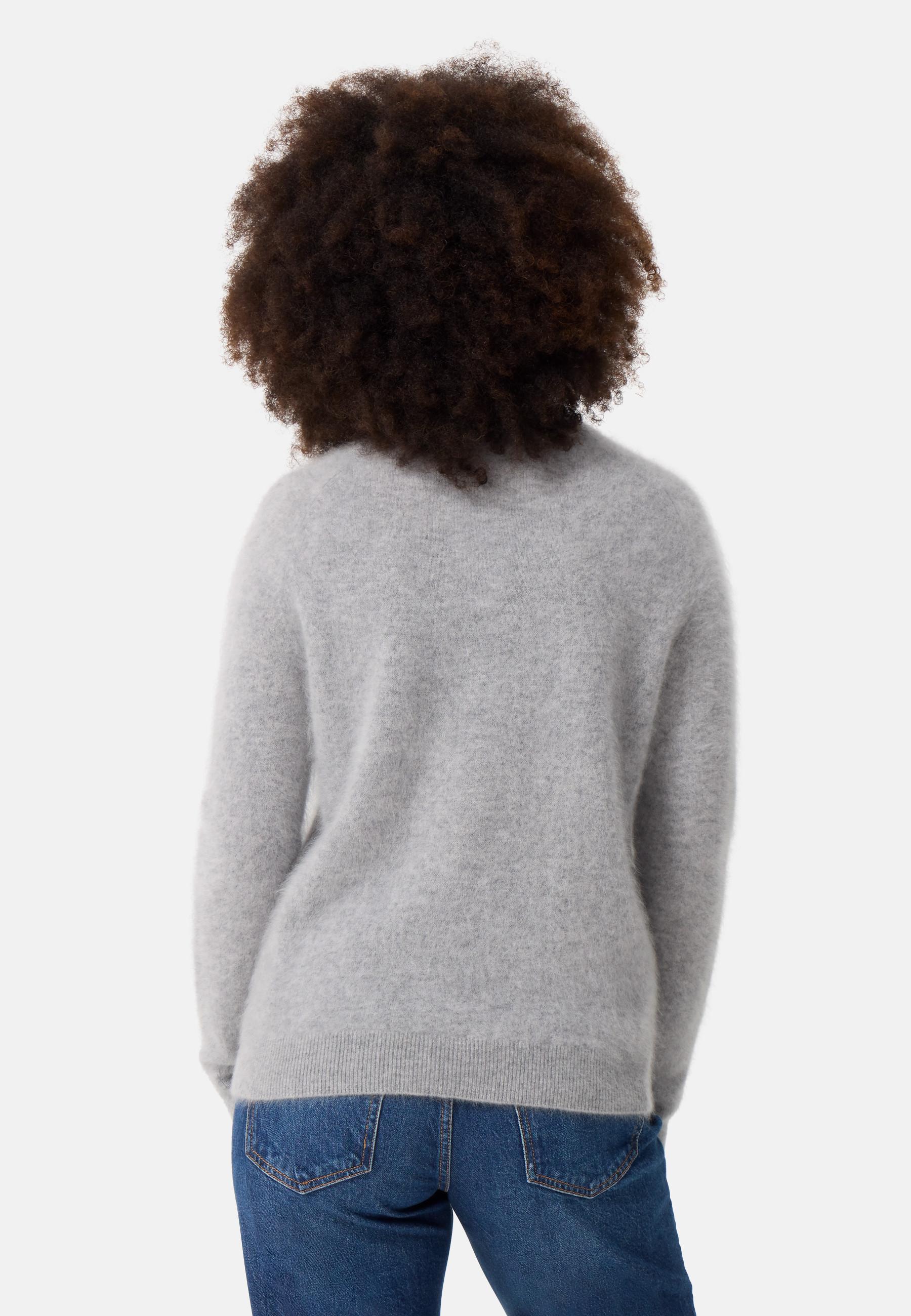 CASH-MERE.CH  Brushed Kaschmir Pullover mit kurzem Stehkragen 