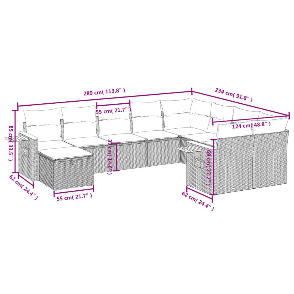 VidaXL Ensemble de canapés de jardin rotin synthétique  