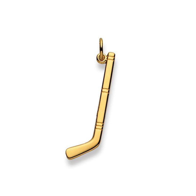 MUAU Schmuck  Anhänger Eishockey Gelbgold 750, 32x11mm 