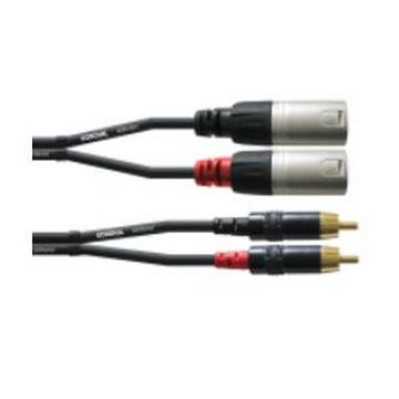Cordial CFU 3 MC câble audio 3 m 2 x RCA 2 x XLR (3-pin) Noir