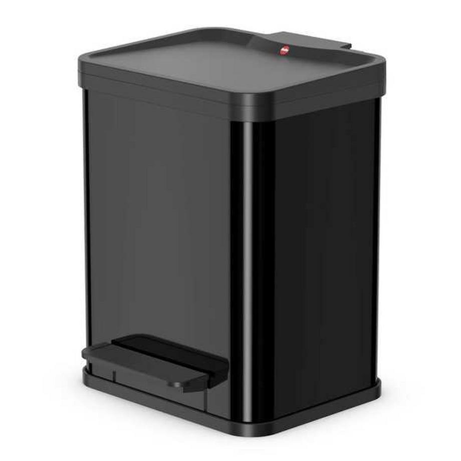Collecteur de déchets à pédale Öko, duo Plus M, capacité 2 x 9 l, noir.