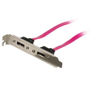 SATA 3 Gb/s Kabel Intern 2x SATA 7-Pin Hona - 2x SATA 7-Pin Fäste 0,50 m Röd
