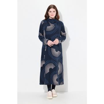 Robe maxi en molleton à col bénitier et manches longues, coton bio