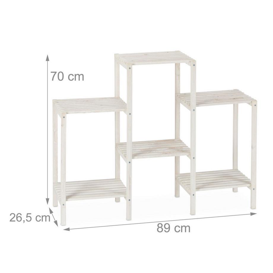 B2X Support à fleurs en bois blanc  