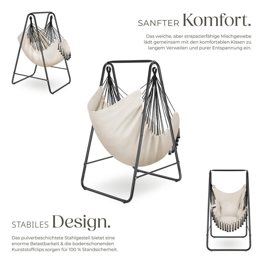 Tectake Poltrona sospesa Alison 3 cuscini extra spessi  