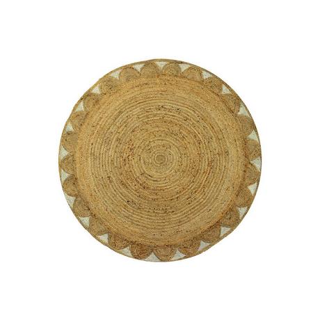 Vente-unique  Tapis rond forme fleur 100% jute - D. 150 cm - Naturel - INDIRA 