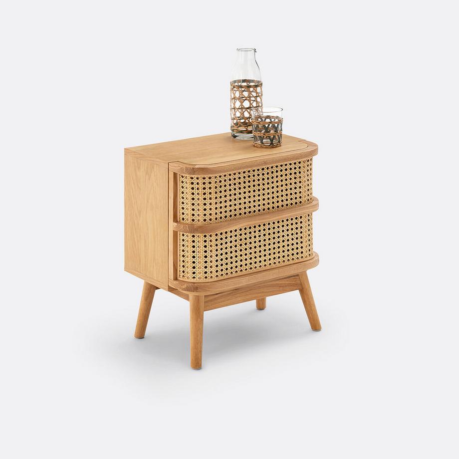 La Redoute Intérieurs Nachttisch Laora mit 1 Rattanschublade  