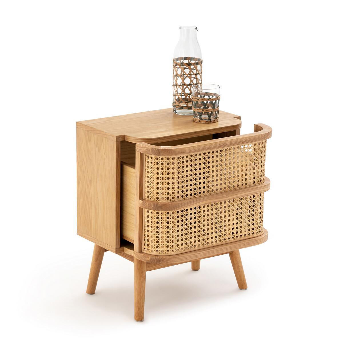 La Redoute Intérieurs Nachttisch Laora mit 1 Rattanschublade  