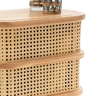 La Redoute Intérieurs Nachttisch Laora mit 1 Rattanschublade  