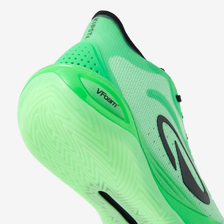 KIPSTA Chaussures de sport basketball montantes synthétique Chaussures de basket mi-hautes édition Sarr homme femme, Canaveral 900 vert 