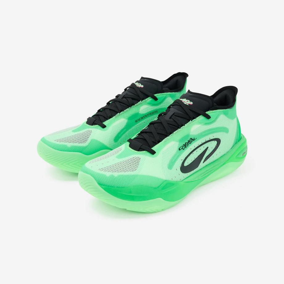 KIPSTA Chaussures de sport basketball montantes synthétique Chaussures de basket mi-hautes édition Sarr homme femme, Canaveral 900 vert 