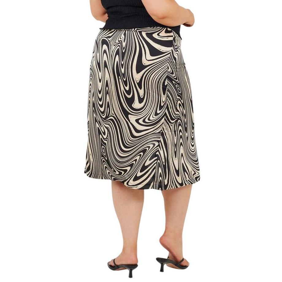Brave Soul Plus Size Midirock mit Wirbelmuster  