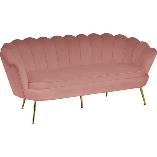 mutoni Muschelsofa 3-Sitzer Samt rose  