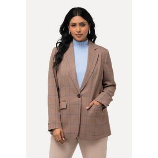 Ulla Popken Blazer a Quadri Collo Revers Tasche con Patta  