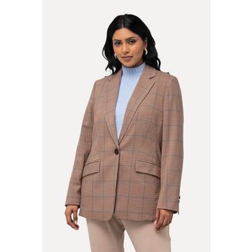 Blazer avec col à revers, poches à rabat et motif à carreaux