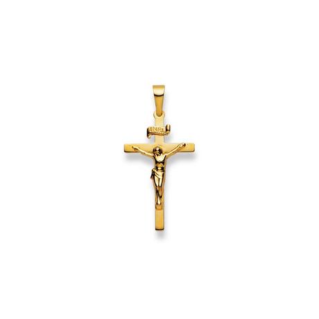 MUAU Schmuck  Anhänger Kreuz Gelbgold 750, 31x15mm 