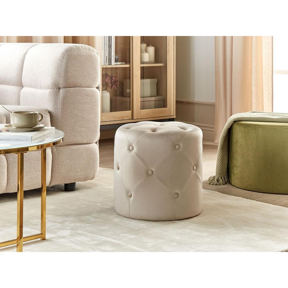 Beliani Pouf aus Samtstoff Glamourös COROLLA  