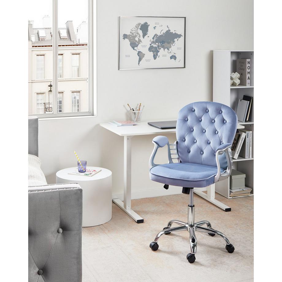 Beliani Sedia da scrivania en Velluto Glamour PRINCESS  