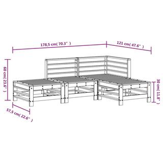 VidaXL set mobili da giardino Legno di pino  