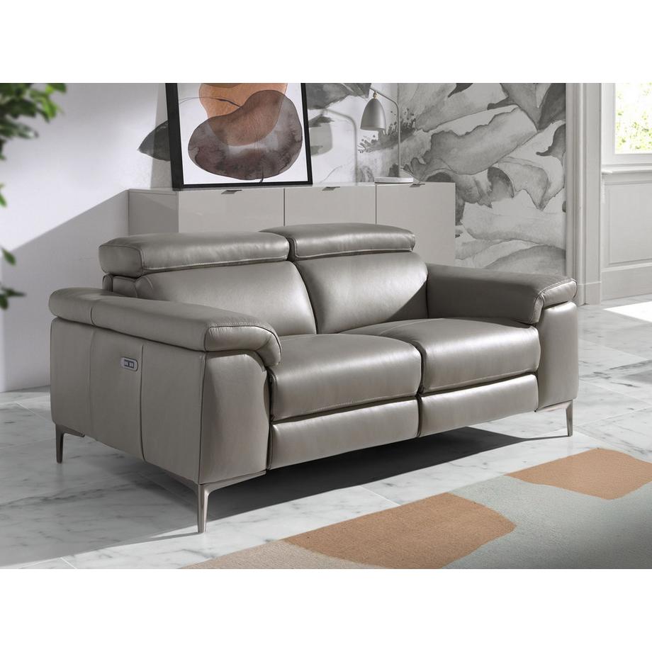 ANGEL CERDA 2-sitzer relaxsofa aus dunkelgrauem leder  