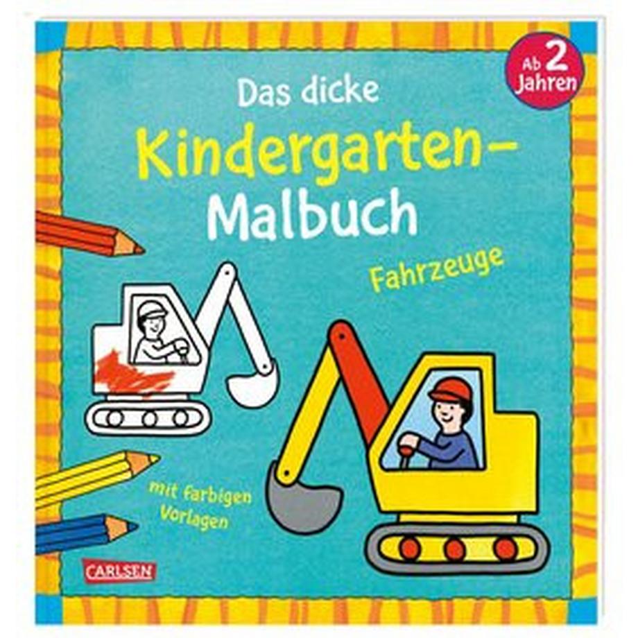 Carlsen  Ausmalbilder für Kita-Kinder: Das dicke Kindergarten-Malbuch: Fahrzeuge 