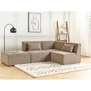 Beliani Sofa mit Ottomane aus Cord Modern LEMVIG  