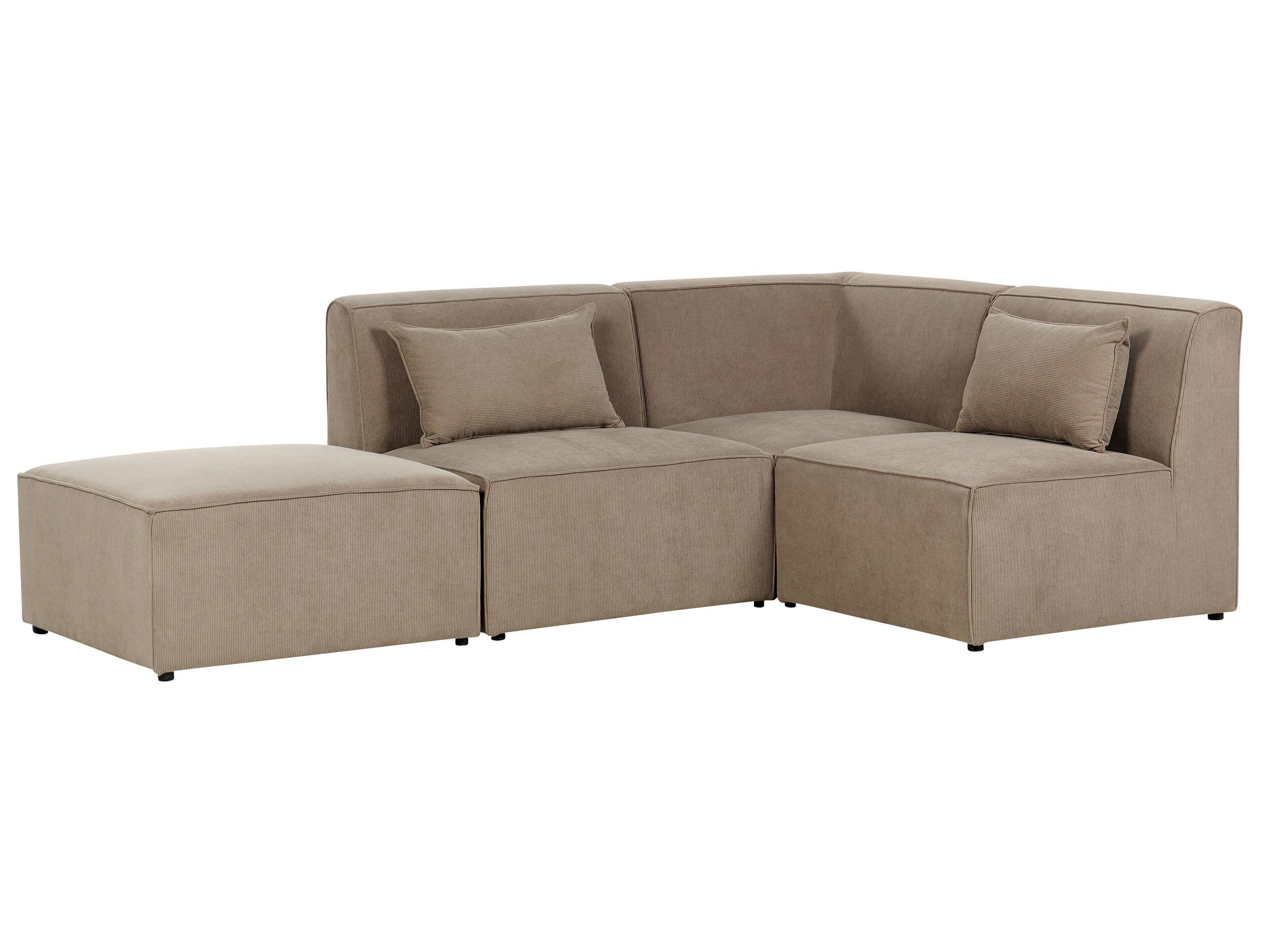 Beliani Sofa mit Ottomane aus Cord Modern LEMVIG  