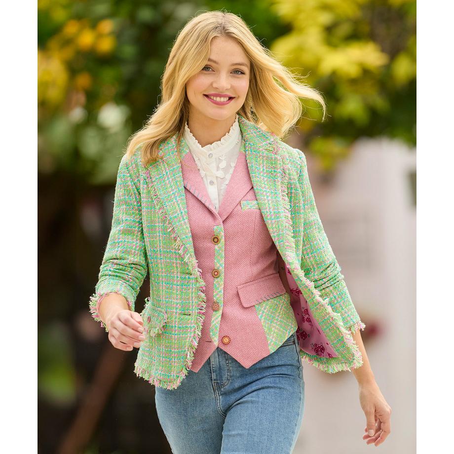 Joe Browns Tweedjacke Ausgefranste Details  